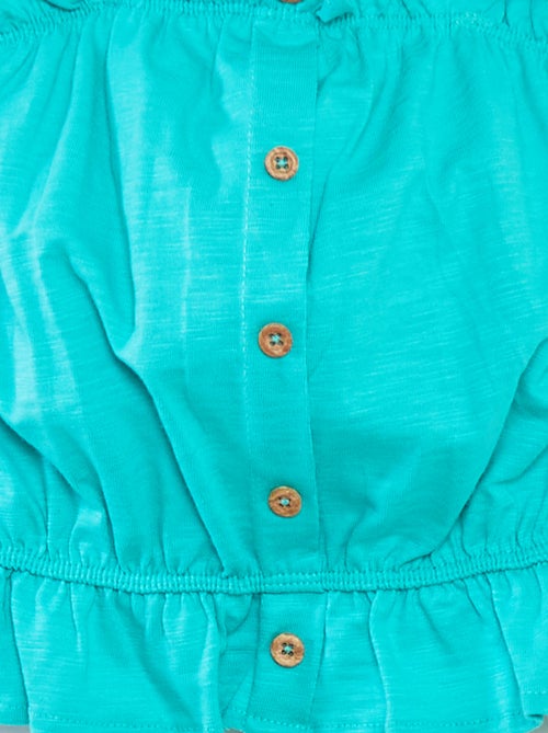 Singlet met spaghettibandjes en ruches - Kiabi