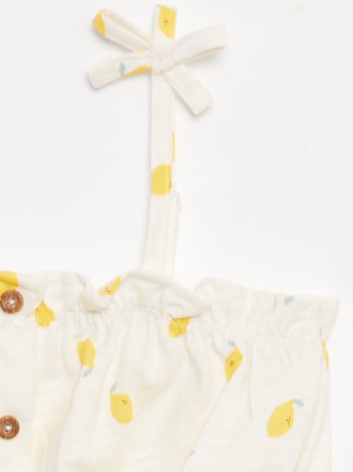 Singlet met spaghettibandjes en ruches - Kiabi