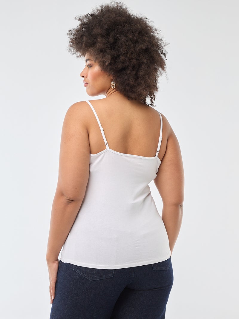 Singlet met spaghettibandjes wit - Kiabi