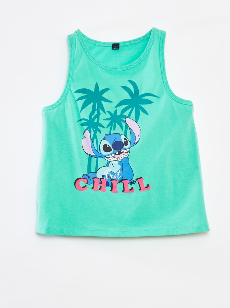Singlet met 'Stitch'-print Groen - Kiabi