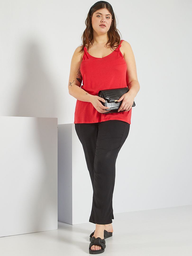 Singlet met strik op de schouder rood Kiabi 8.00€