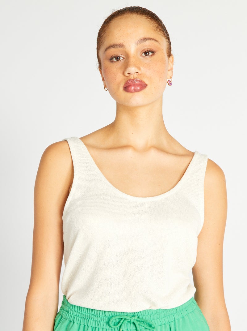 Singlet met V-hals BIEGE - Kiabi
