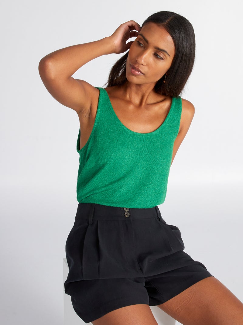Singlet met V-hals GROEN - Kiabi