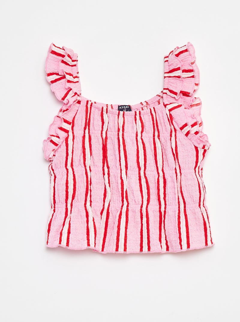 Singlet met wafeltextuur Rose - Kiabi