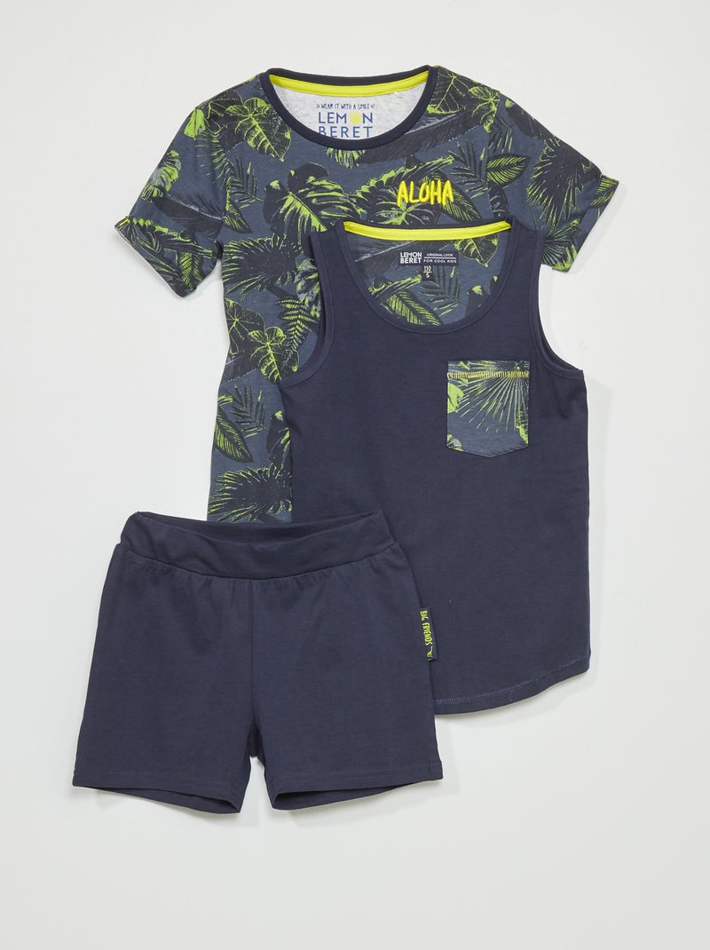 Singlet + T-shirt zwart - Kiabi
