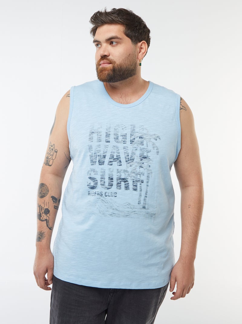 Singlet van jersey - BLAUW - Kiabi