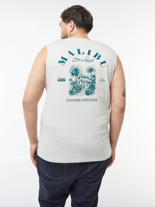 Singlet van jersey met recto/verso-print - Kiabi