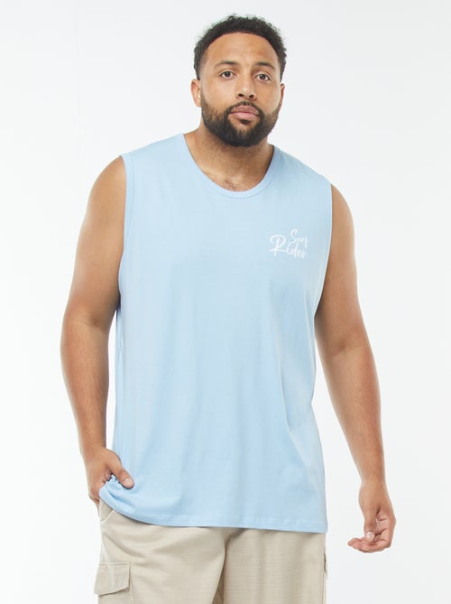 Singlet van jersey met recto/verso-print - Kiabi