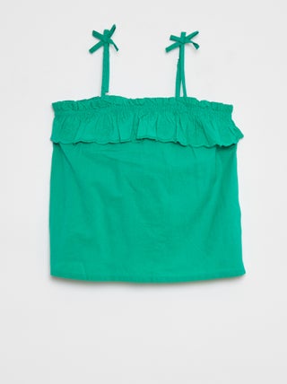 Singlet van licht, katoenen Engels kant