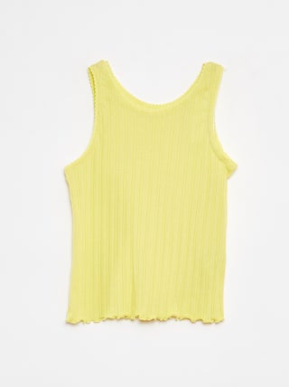 Singlet van ribstof met kant