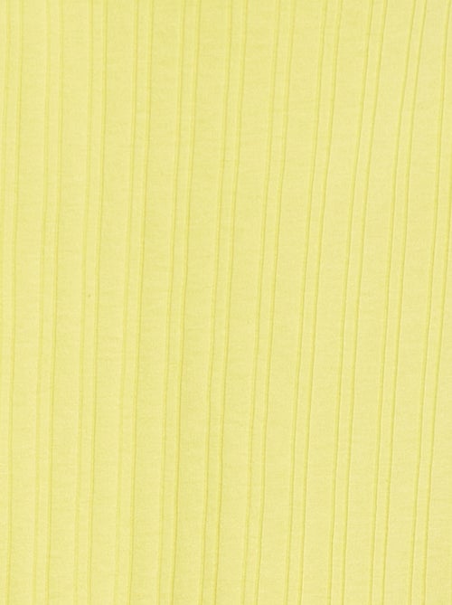 Singlet van ribstof met kant - Kiabi