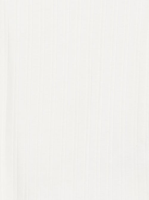 Singlet van ribstof met kant - Kiabi