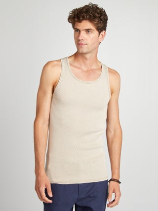 Singlet van ribtricot