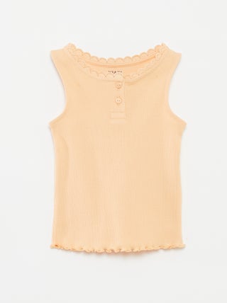 Singlet van ribtricot