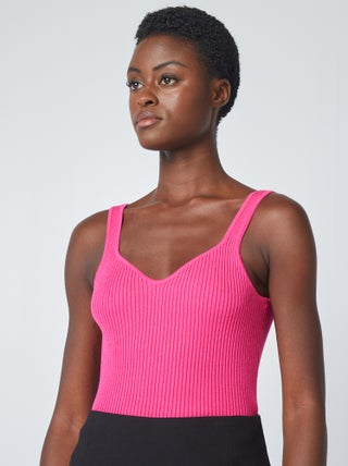 Singlet van ribtricot