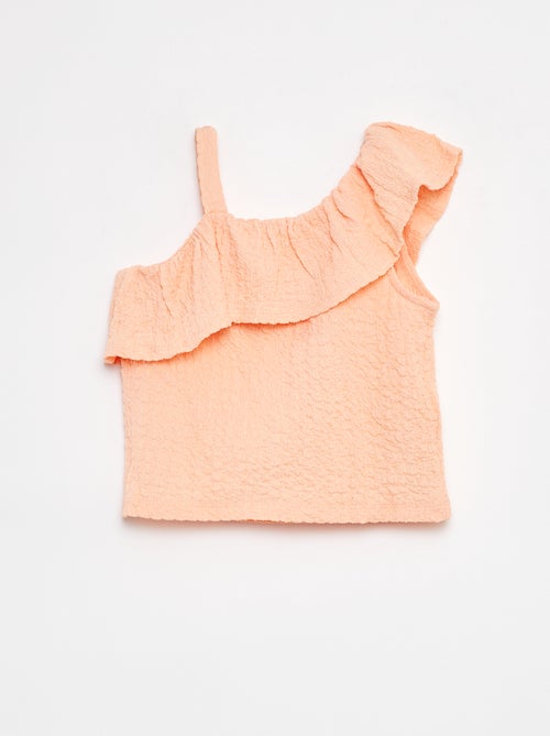 Singlet van stretchstof met wafeltextuur - Kiabi