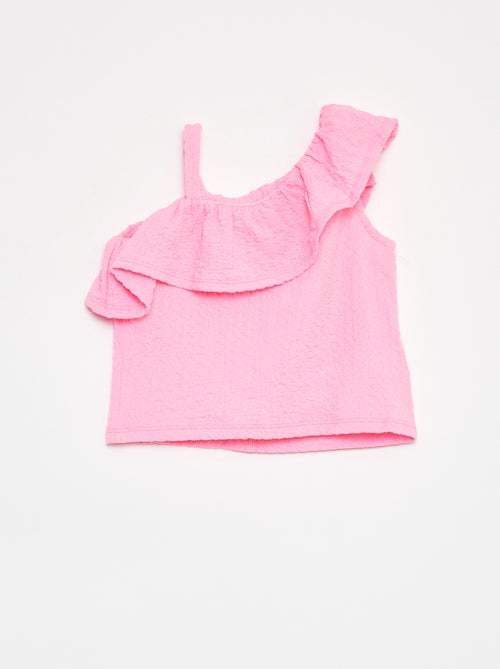 Singlet van stretchstof met wafeltextuur - Kiabi