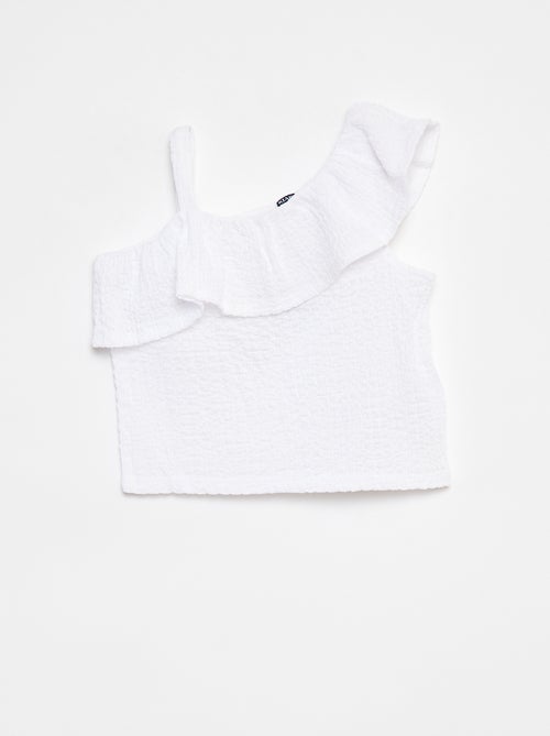 Singlet van stretchstof met wafeltextuur - Kiabi