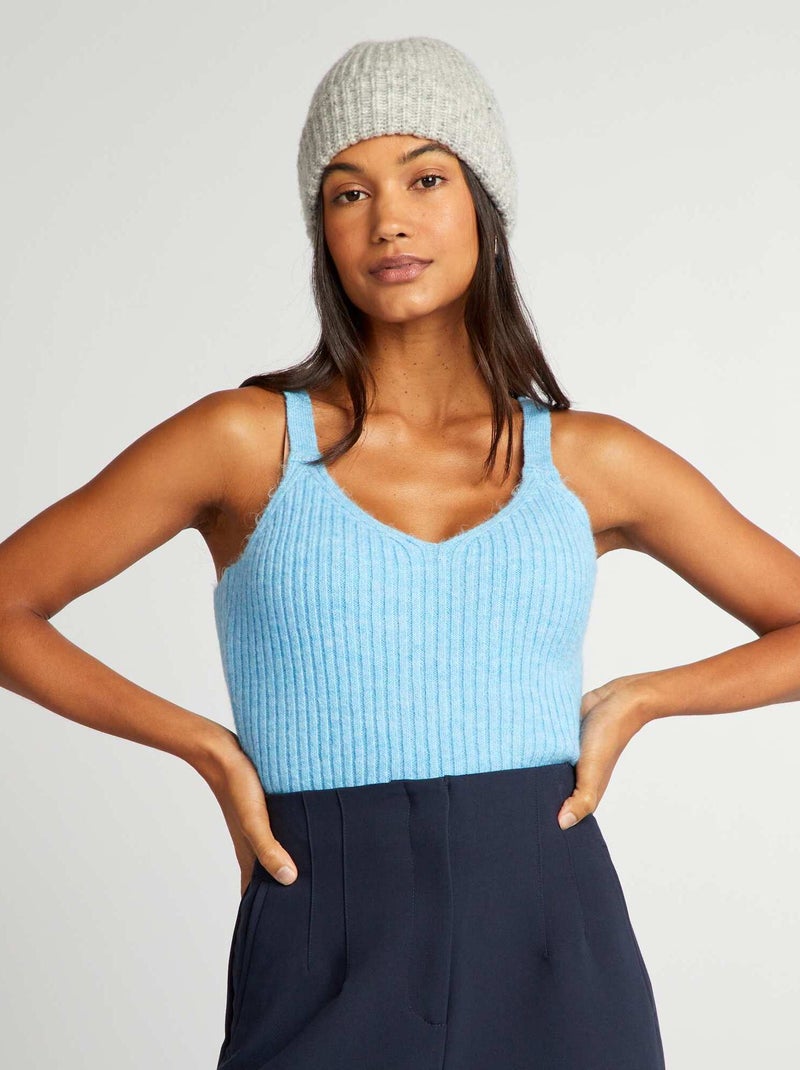 Singlet van tricot BLAUW - Kiabi