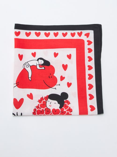 Sjaal (65x65 cm) 'Agathe Sorlet x Kiabi' - Valentijnsdag - Kiabi