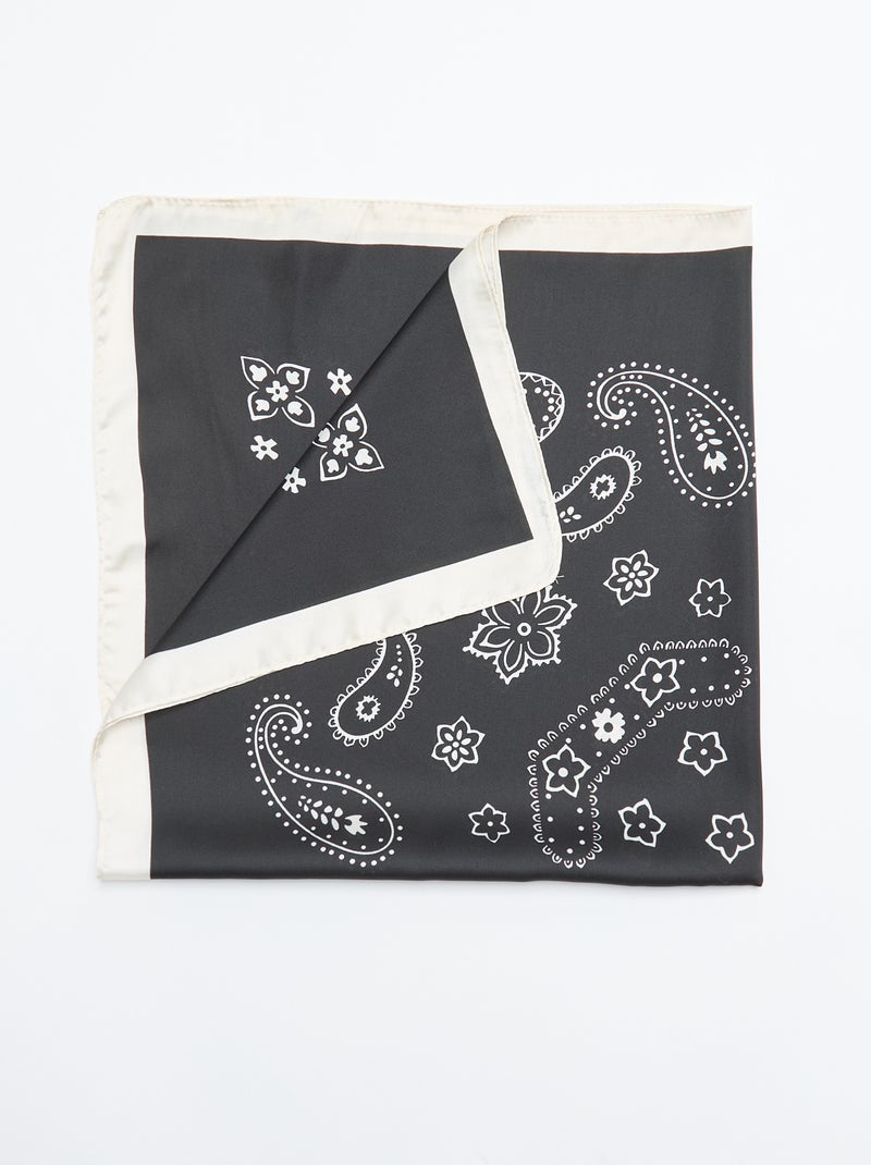 Sjaal met bandana-print Zwart - Kiabi