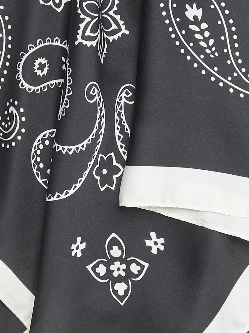 Sjaal met bandana-print Zwart - Kiabi