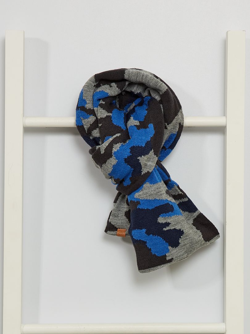 Sjaal met camouflageprint navy / blauw - Kiabi