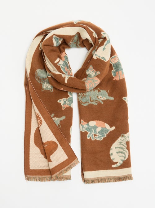 Sjaal met kattenprint - Kiabi