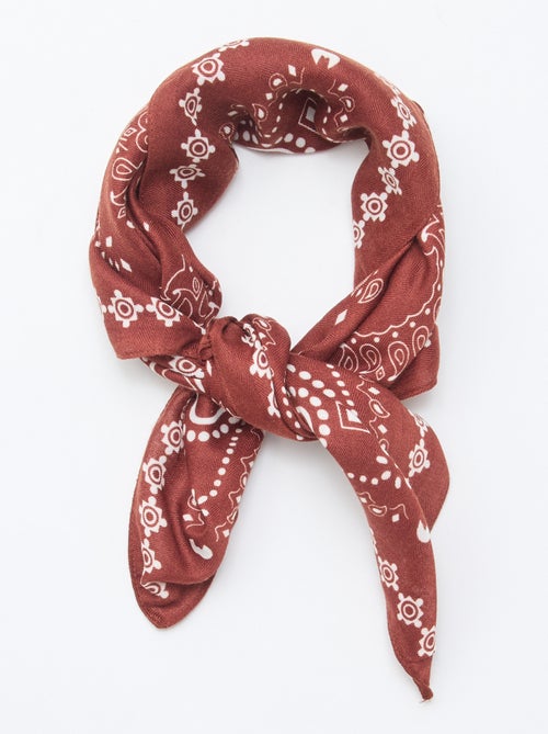 Sjaal met motieven - 70 x 70 cm - Kiabi