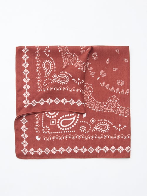 Sjaal met motieven - 70 x 70 cm - Kiabi