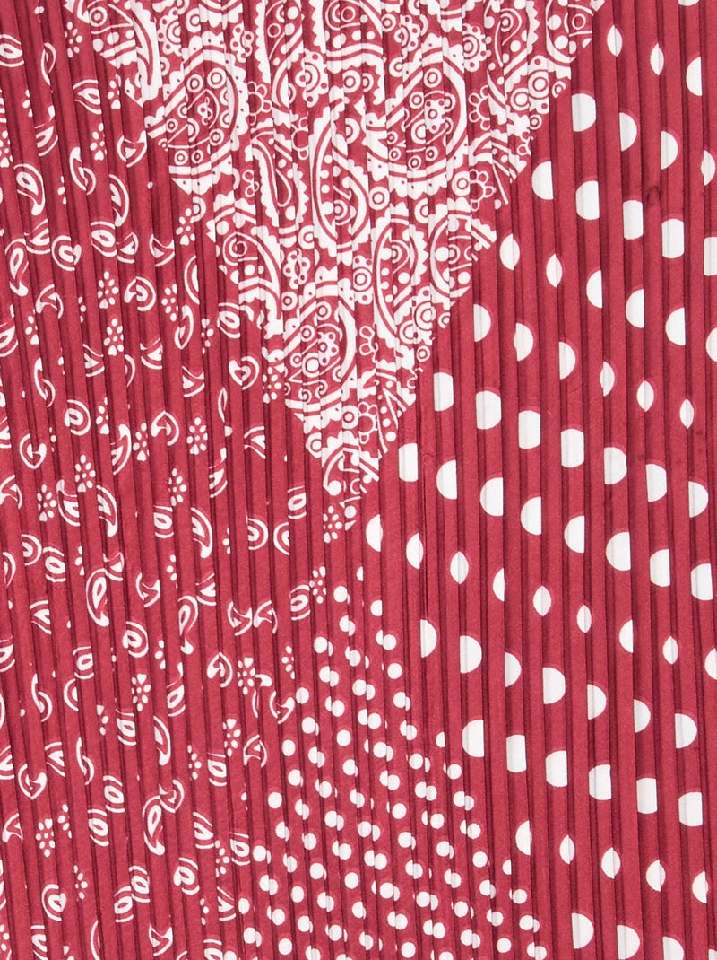 Sjaal met motieven - 70 x 70 cm Rood - Kiabi