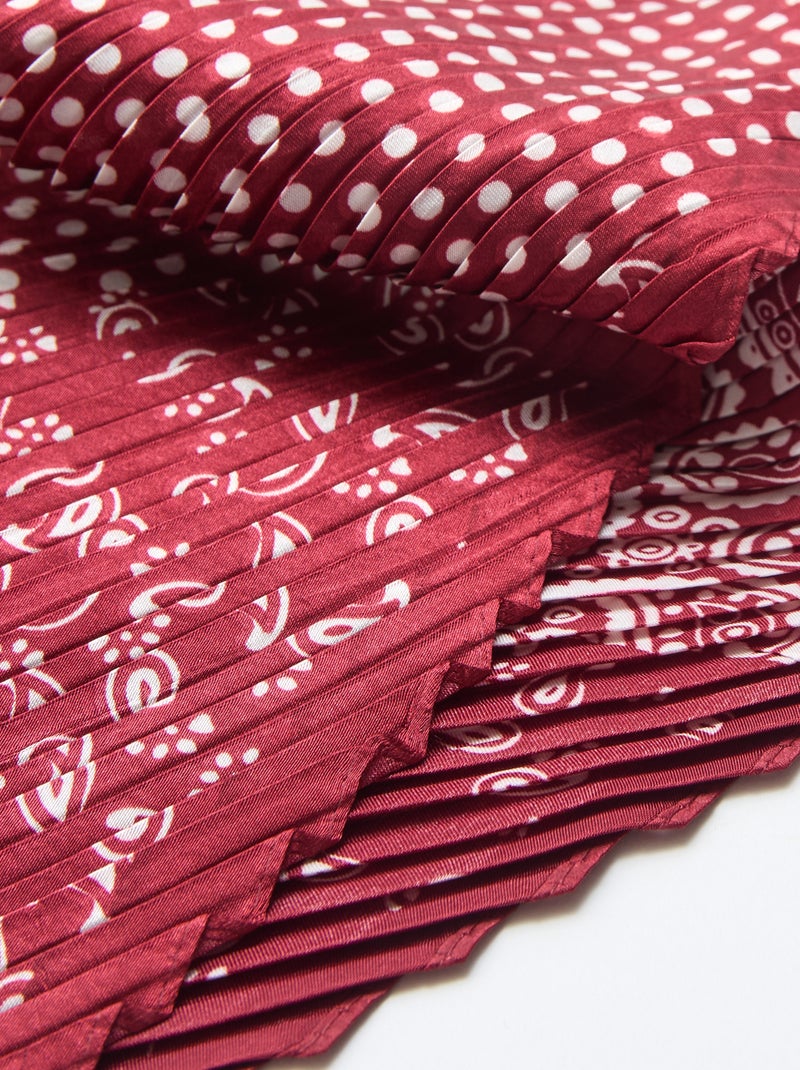Sjaal met motieven - 70 x 70 cm Rood - Kiabi