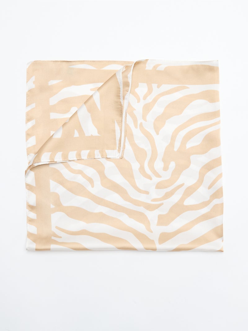 Sjaal met zebraprint Biege - Kiabi