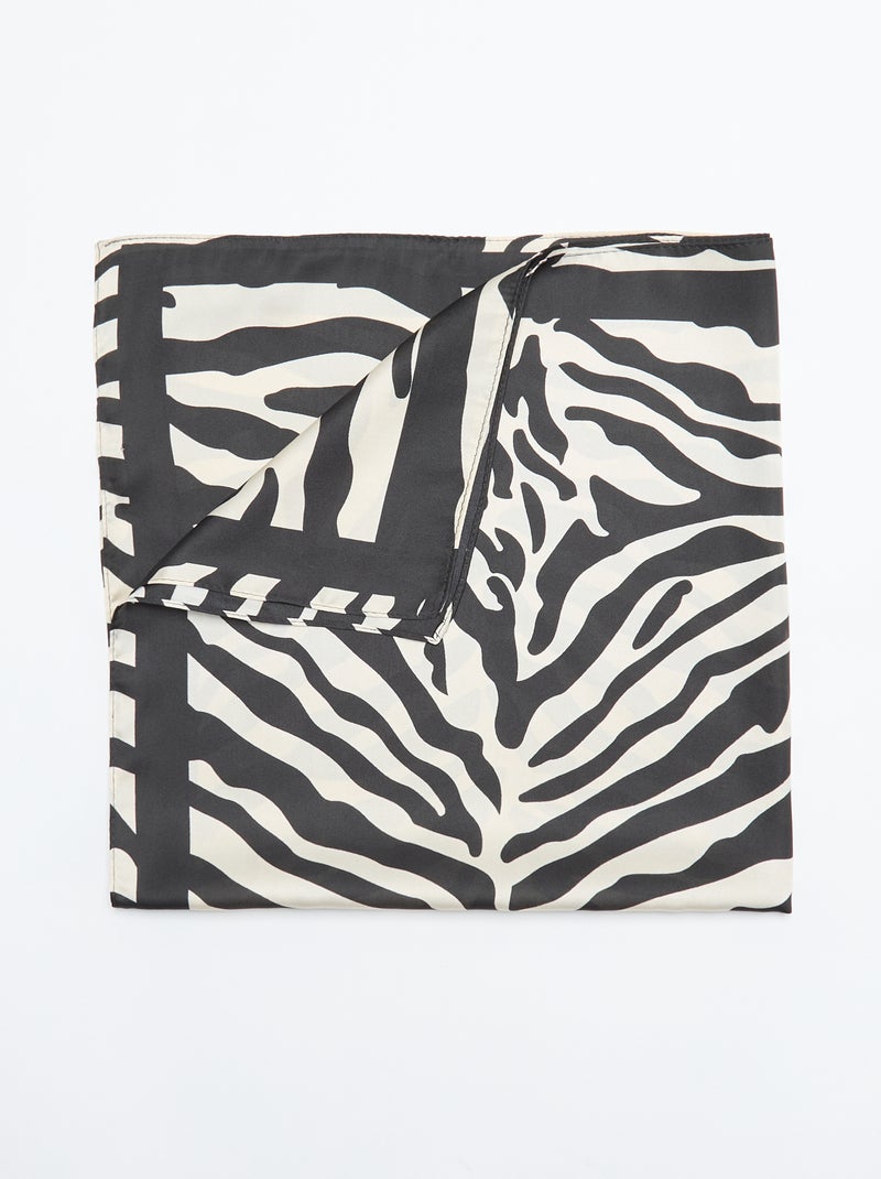 Sjaal met zebraprint Zwart - Kiabi