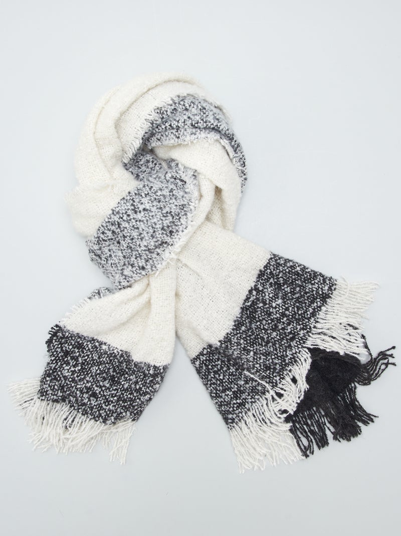 Sjaal van bouclé WIT - Kiabi