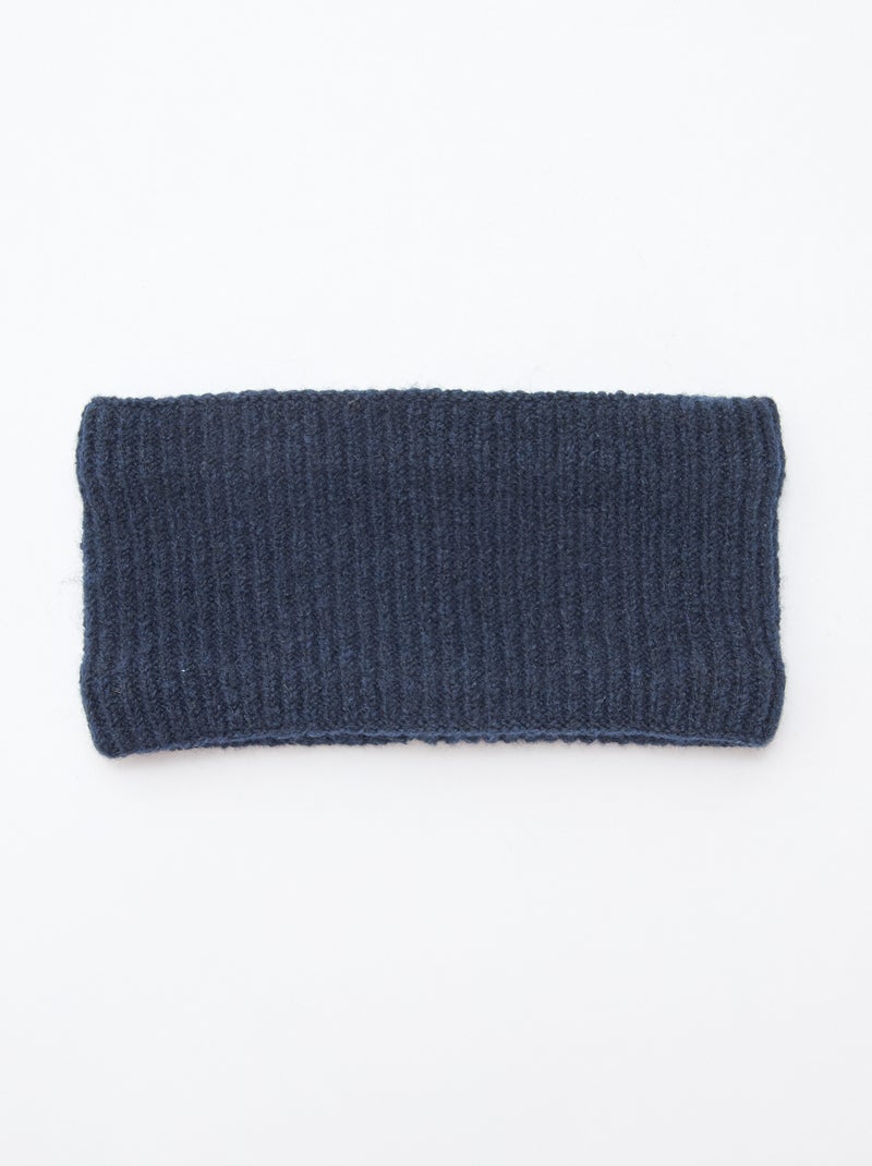 Sjaal van effen tricot Blauw - Kiabi