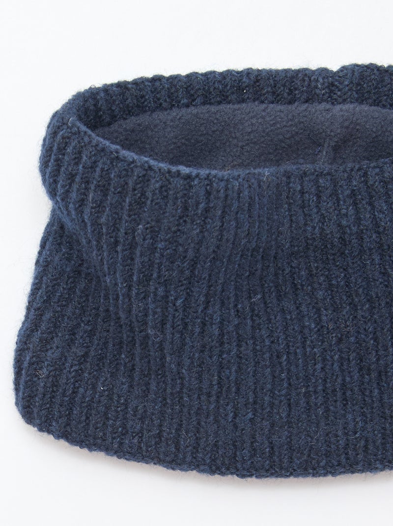 Sjaal van effen tricot Blauw - Kiabi