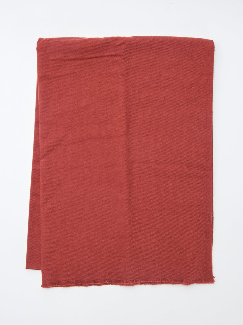 Sjaal van warm en zacht breisel Oranje - Kiabi