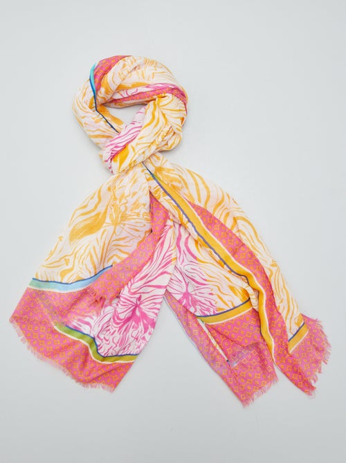 Sjaaltje met gekleurde prints - Kiabi