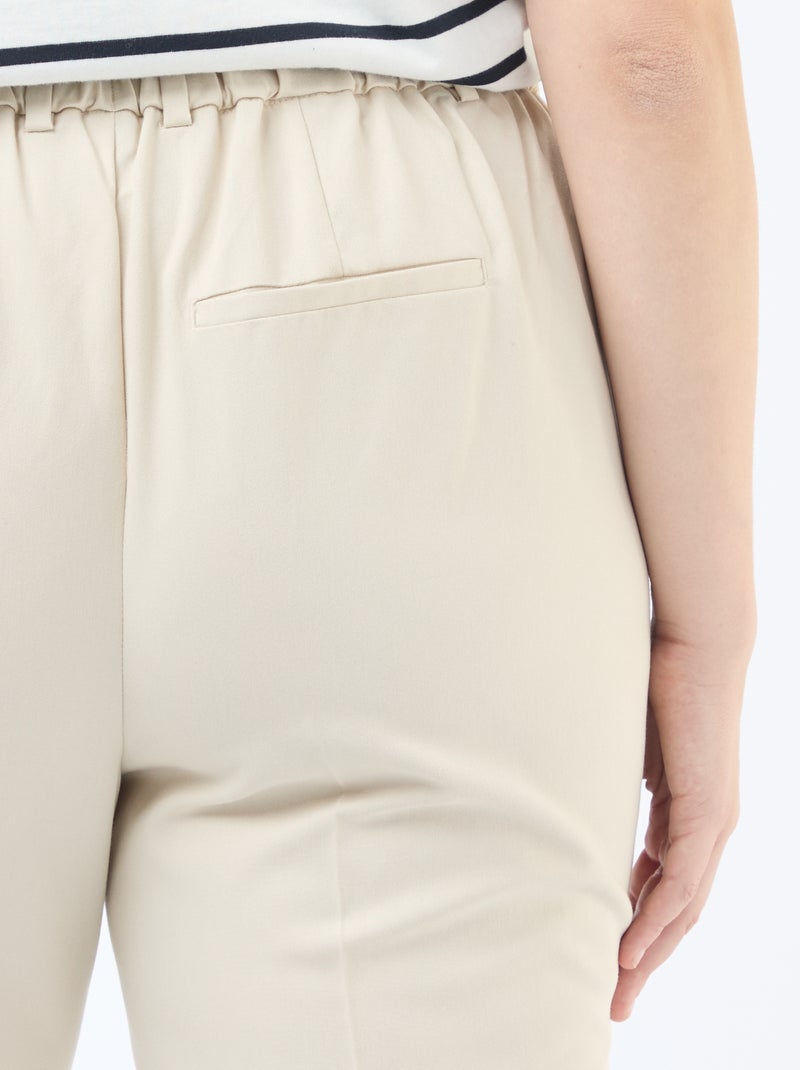 Skinny broek haak- en ritssluiting Biege - Kiabi