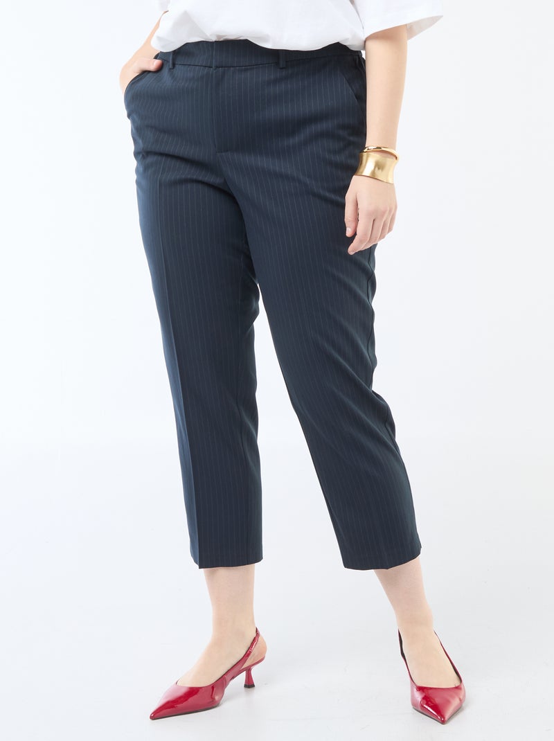 Skinny broek haak- en ritssluiting Blauw - Kiabi