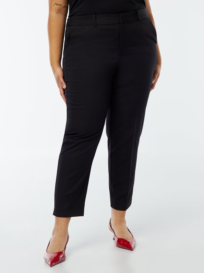 Skinny broek haak- en ritssluiting zwart - Kiabi