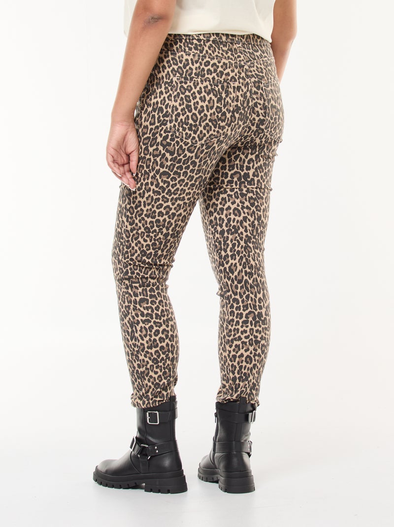 Skinny broek met hoge taille Biege - Kiabi