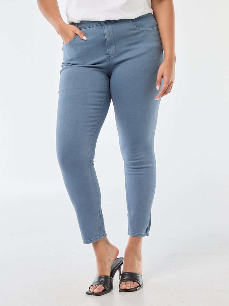 Skinny broek met hoge taille Blauw - Kiabi