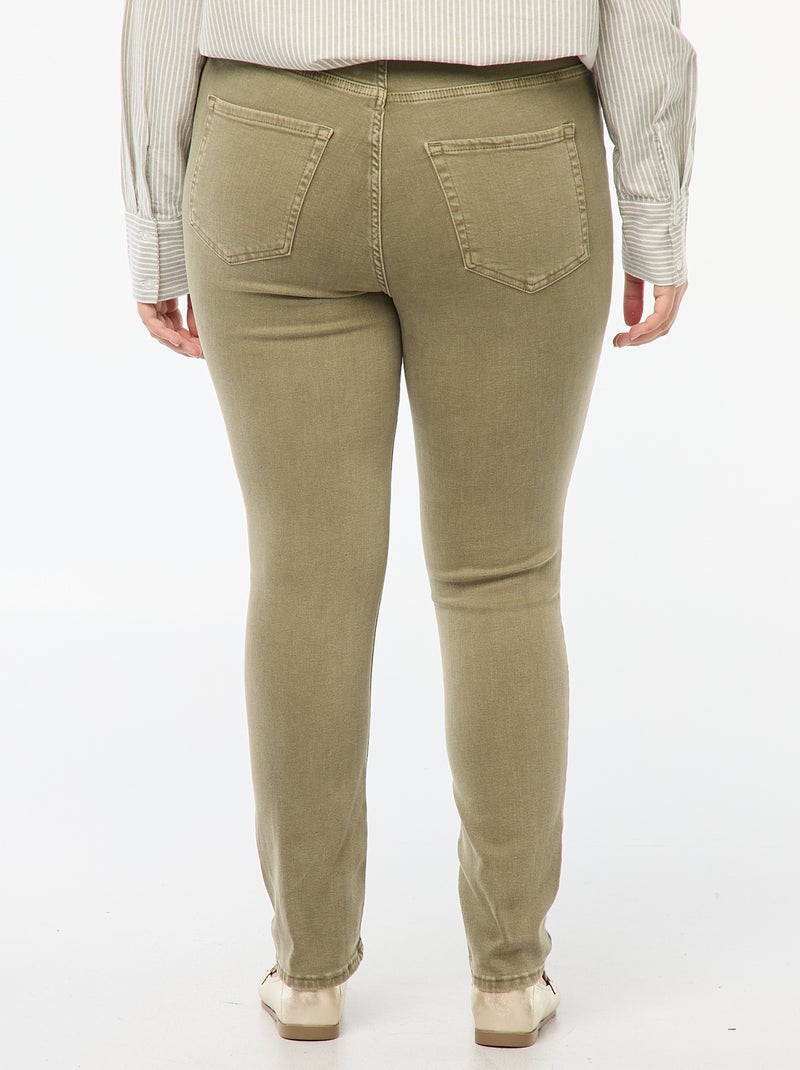Skinny broek met hoge taille groen - Kiabi