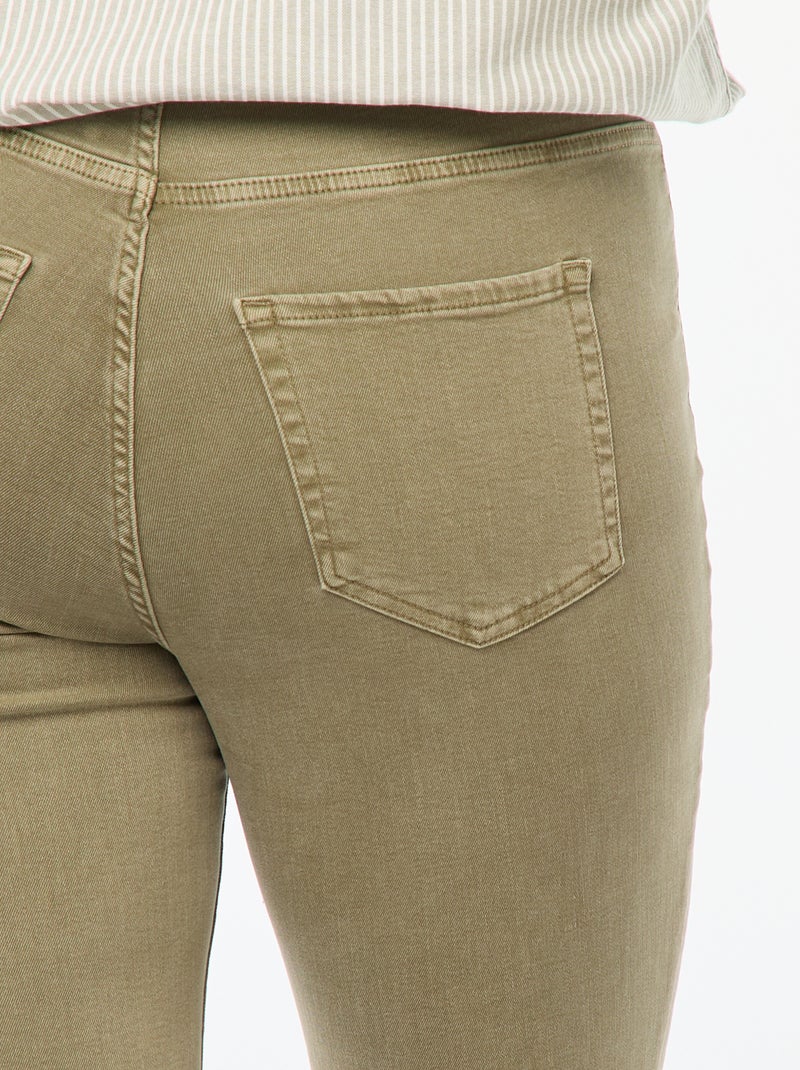 Skinny broek met hoge taille groen - Kiabi