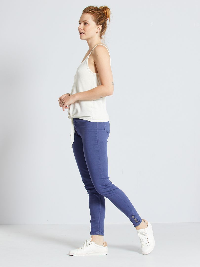 Skinny broek met hoge taille kobalt blauw - Kiabi