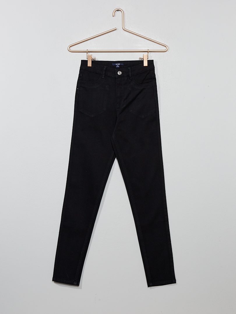 Skinny broek met hoge taille zwart - Kiabi