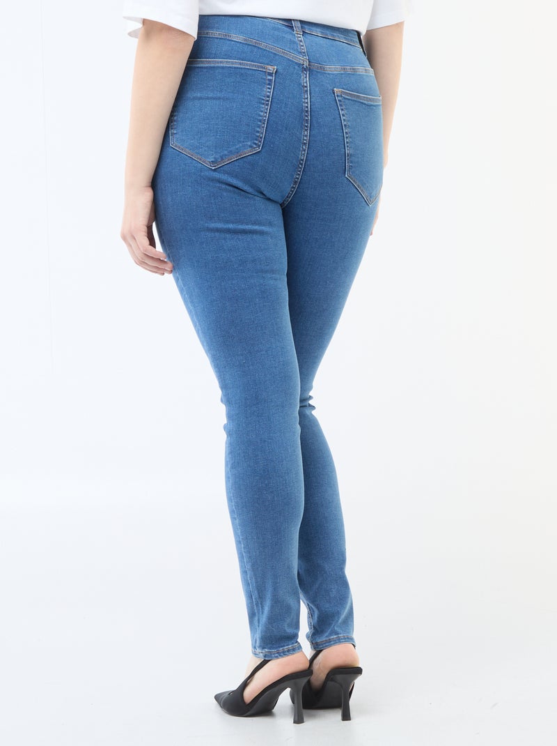 Skinny broek met zeer hoge taille - L32 Blauw - Kiabi