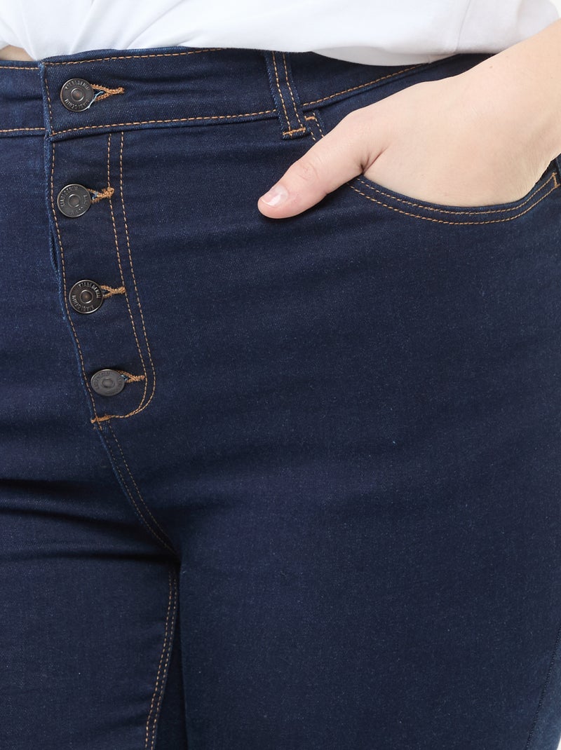 Skinny broek met zeer hoge taille - L34 Blauw - Kiabi